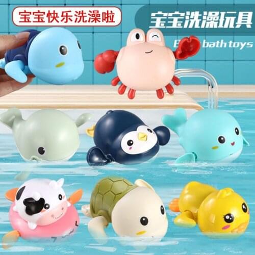 Single Sale Cute Cartoon Animal Tortoise Classic Baby Water Toy Infant Swim Turtle Wound-up Chain Clockwork Kids Beach Bath Toys