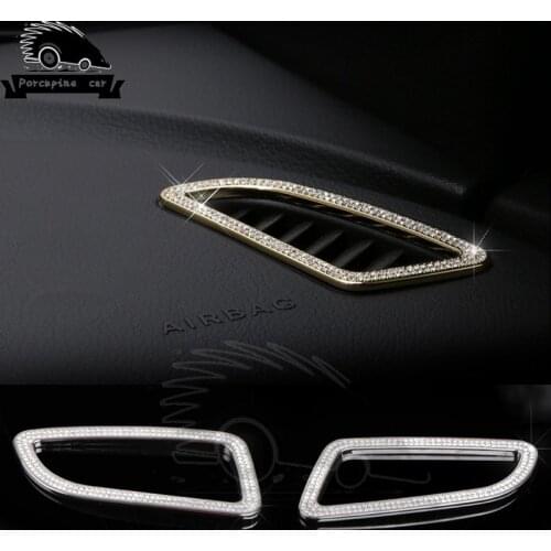 Front Car Style Air Outlet Air Conditioner Diamond Stickers Metal Garment Coverage Cover For Mercedes C E A Class GLK GLE CLS