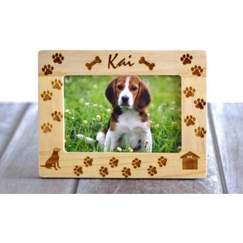 Personalized Burned Cat or Dog Pet Memorial Frames Animal Lovers Holiday Gifts, Engraved Picture Christmas Pet Picture Frame