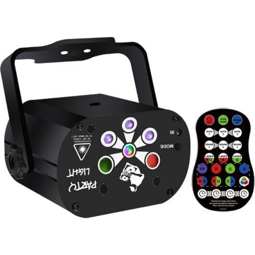 Portable LED laser projection stage light RGB pattern USB charging remote control suitable for stage