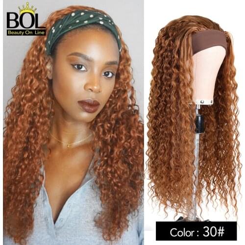 Beauty On Line Curly Ice Headband Wig for Afro Black Women with Headband Attached 28Inch70CM Long Wig Water Wave Synthetic Wigs