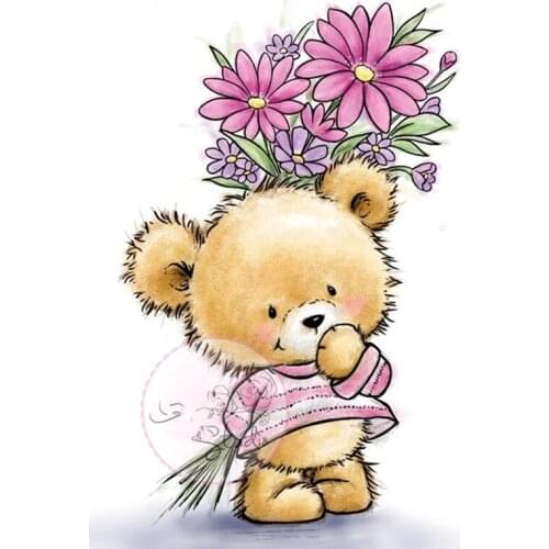 Rubber Silicone Clear Stamps for Scrapbooking Tampons Transparents Seal Background Stamp Card painting Making Diy Small bear