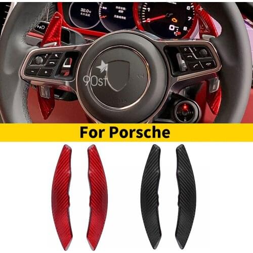 Car Styling Carbon Fiber Steering Wheel Paddle Shifter Paddle Extension For Porsche 718 Cayman Panamera GTS 4S 2.9T Elastic Butt