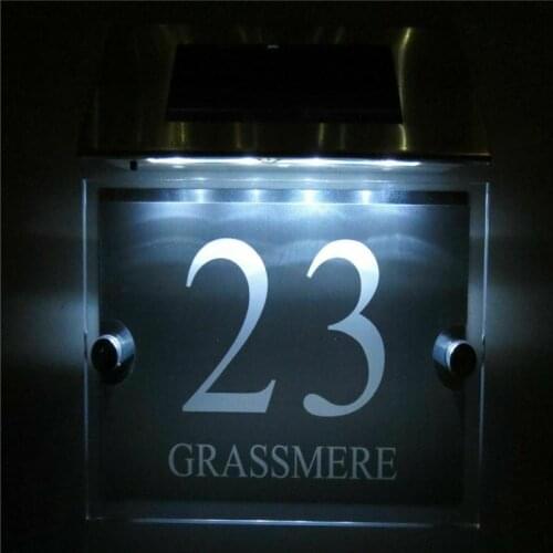 Modern home number led illuminated house numbers House Signs Plaques Door Numbers 1 - 9999 SOLAR LIGHT LED street Name
