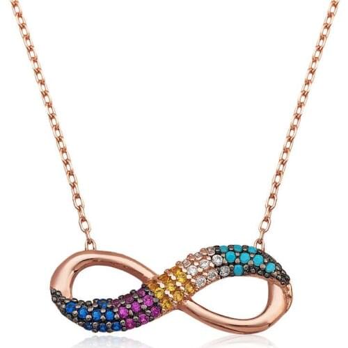 Tevuli 925 Sterling Silver Color Infinity Ladies Necklace