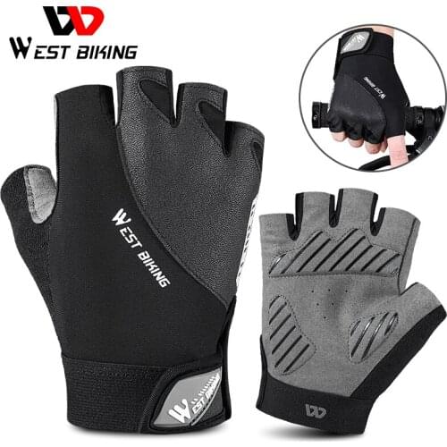 WEST BIKING Summer Cycling Gloves Breathable Anti Slip Half Finger Sport Gloves MTB Road Bicycle Gym Fitness Men Women Gloves