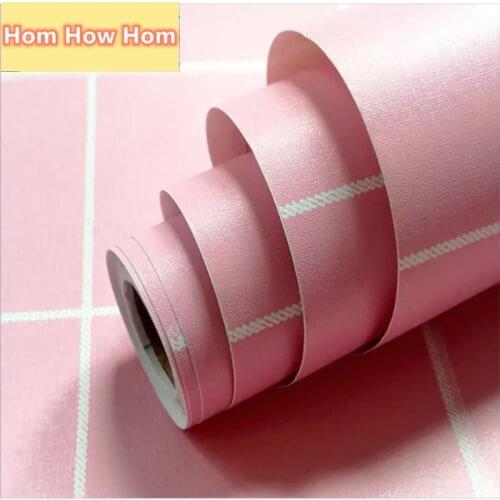 Vinyl white black wallpaper roll for walls Waterproof PVC self adhesive pink wall paper sticker bedroom kitchen decoration