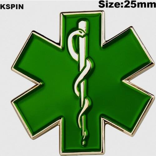 Green Star of Life Nursing Ambulance Lapel Pin Badge Pin EMT EMS Blue Enamel Pins Brooch Badges
