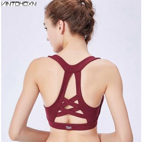 Women Fitness Bra Gymming Sporting Workout Yogaing Girl Sleep Vest Underwear Clothes Runs Push Up Tops Shirts Tank 18109