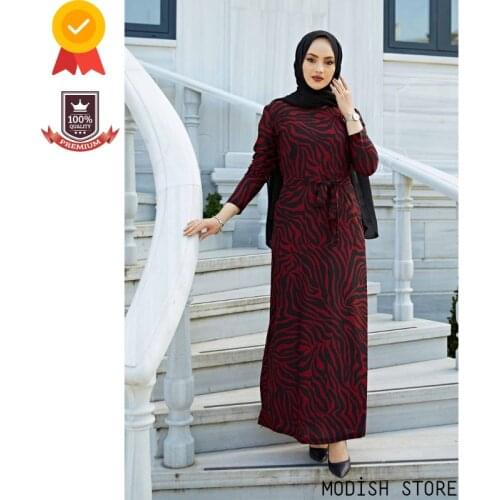 Belted Unlined Womens Long Muslim Dress Dubai Abaya Turkey Modest Clothing Kaftan Hijab Ramadan Aid Moubarak