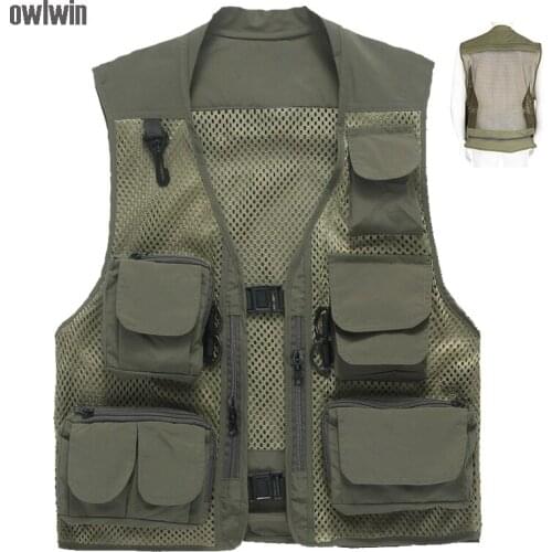 Fishing vest fishing jacket warm quickly mesh vest tactical military camping vest outdoor gentlemen west with multi pocke
