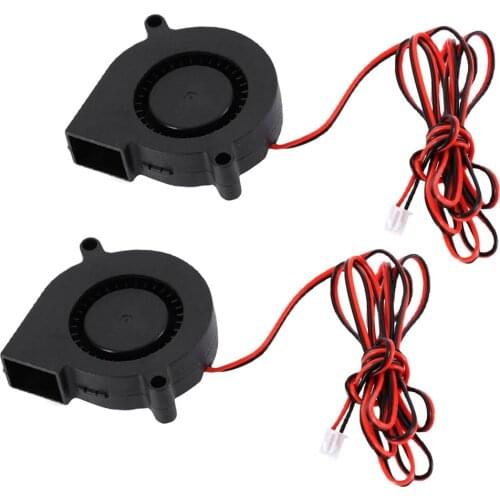 2Pcs Ultra-quiet 12V 0.13A 50mm Blower Turbo Fan 5015 Cooling for 3D Printer 6500RPM