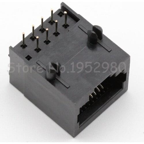 20PCS/LOT RJ45 Connector 90 Degrees Network Jack Socket / 56 8P8C Network Socket Plastic Socket Environmental Protection H=18mm