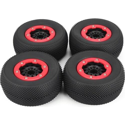 4pcs 110mm Rim Rubber Tyre Wheel Set Kit Spare Parts Accessories For Traxxas Slash 4X4 HPI HSP Short Course Car Model