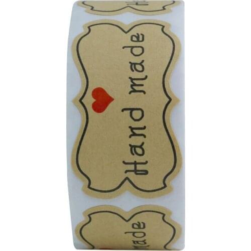 50-250pcs kraft paper stickers hand made seal labels DIY gift Packaging Holiday Present Stickers cute sticker stationery