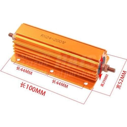 200W Aluminum Power Metal Shell Case Wirewound Resistor 0.1 ~ 1K 0.15 0.2 0.5 1 1.5 2 6 8 10 15 20 100 150 200 300 400 1K ohm