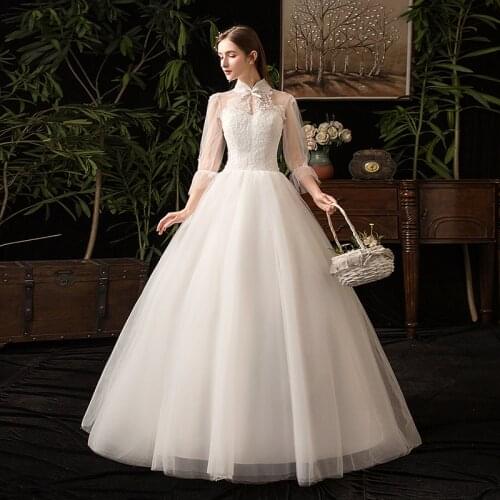 Ball Gown Wedding Dress Bridal Lace Up Wedding Dresses Plus Size New Bride Embroidery Vestidos De Novia