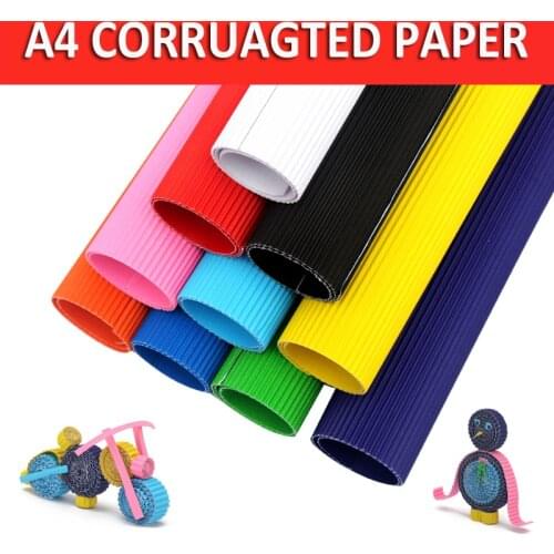 A4 Color Corrugated Paper Gift Packing Paper Children DIY Cards Handmade Crafts Scrapbook Paper Wave Origami Cardboard