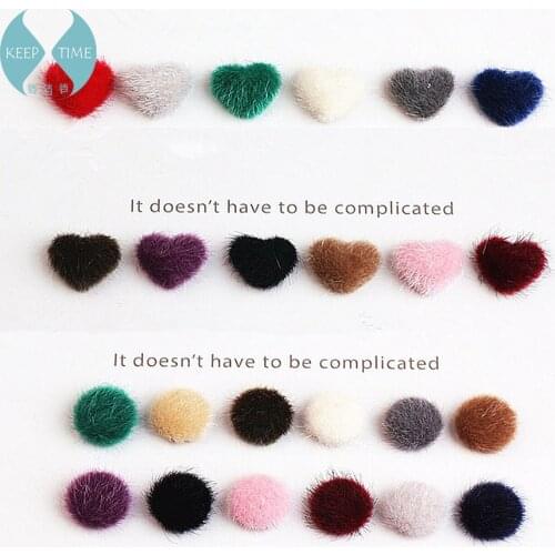 DIY handmade jewelry accessories plush velvet buckle love autumn earbob pendant pendant wafer material