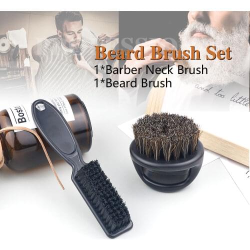 Men Natural Boar Bristle Beard Brush Barber Salon Facial Beard Cleaning Appliance Shaving Tool Hair Brush Oil Head Shaving Brush