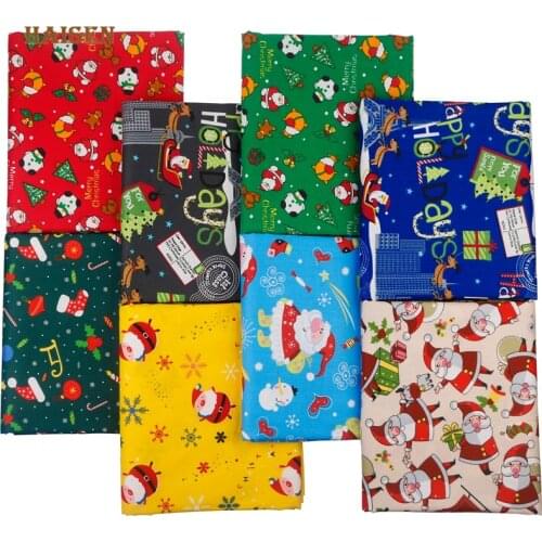 Haisen,Christmas Series,100%Cotton Fabric Printed Twill Meter Cloth For DIY Sewing Quilting Baby&Child Bedsheet Clothes Material
