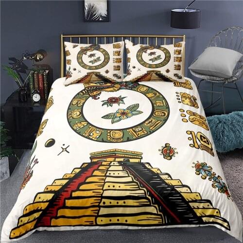 2/3 Pieces Maya Bedding Sets Ancient Civilization Duvet Cover 3D Print For Bedroom Bed Quilt Cover US/EU/AU Size Bed Cover Set