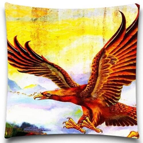 Fire red eagle 2D print creative Pillow case Square cotton polyester cushion cover 5 size 9 style