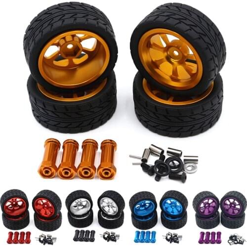 Mayitr 4pcs Metal Wheels + Rubber Tires For Wltoys 144001 A959 A949 A969 1/18 1/14 RC Car Parts Accessories