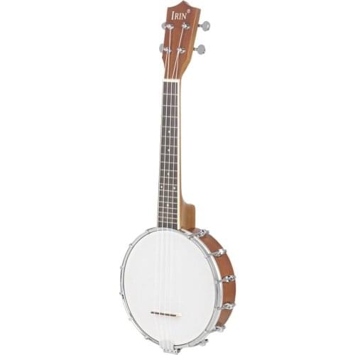 IRIN Mini 4 Strings Concert Banjo Uke Ukulele for Musical Stringed Instruments 64x24.5x10CM 18 products nylon string maple spare