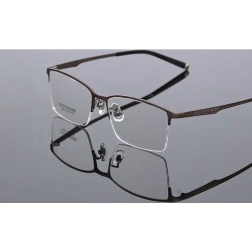 Viodream metal eyeglasses men women eyewear half frame myopia glasses frames tg065 Business titanium eyeglass frames
