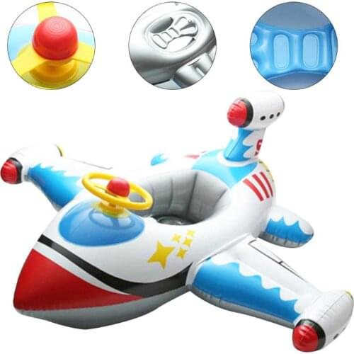 Inflatable Aircraft Swimming Ring Seat Floating Children Kids Safety Beach Toy