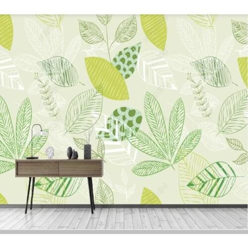 Papel de parede Modern abstract plant leaf wallpaper mural,living room tv wall childrens bedroom wall papers home decor
