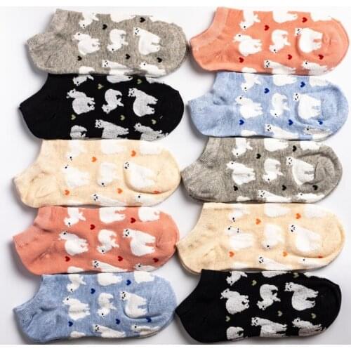 10 pairs Cotton socks Love sheep Hearts pink Blue black gray Socks Animal Breathable Cozy high quality Fit Womens socks 2019