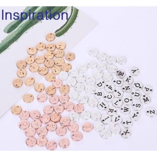 New Arrival 130 Pieces/Lot 10mm Tag Charm Double Sided Captital Letter Gold Initial Alphabet Charms Pendant Wholesale A To Z