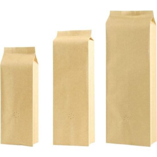 100pcs Kraft paper open organ bag coffee candy food packaging bags aluminum foil inside large pocket kitchen storage