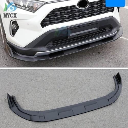 Carbon Fiber Look/Black 3 Piece Car Front Bumper Splitter Lip Spoiler Diffuser Guard Protector Cover For Toyota RAV4 2019-2020