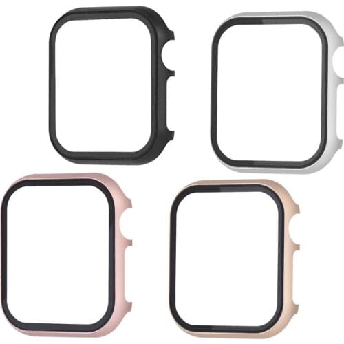 Full Cover Shell Aluminum Metal Case+Tempered Film Screen Protector For Apple Watch Series 5 4 3 2 1 For iWatch 38/40/42/44mm