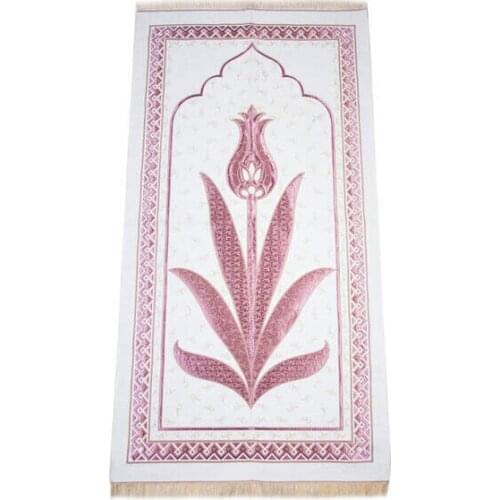 WONDERFUL Gift Luxurious Tulip Chenille Prayer Rug - Red Color COVER AND QUALITY CARPET FOR PRAYER FREE SHİPPİNG