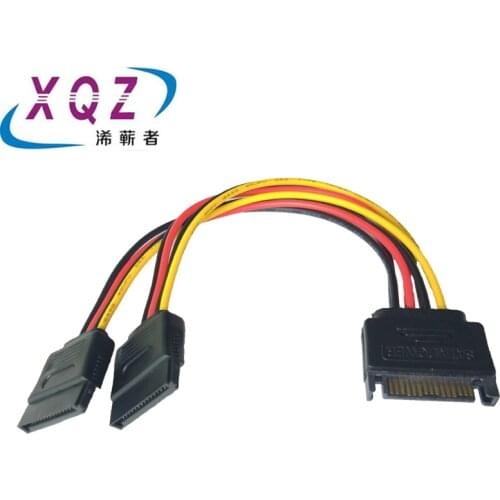 SATA splitter cable SATA 15pin 1/2 cable 15pin female to 15pin male*2 Power Splitter Cable SATA 15 Pin Male to Dual Femal