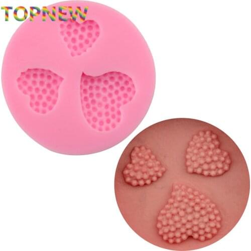 2016 New Arrival 3 hole heart-shaped Silicone Mould Sugar craft Cake Decorating tools Fondant silicone fondant molds 2377