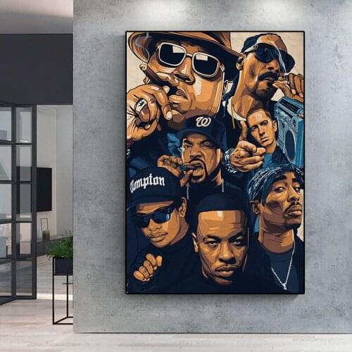 Modern 2PAC Legend Wu-Tang NWA Hip Hop Music Rapper Singer Canvas Painting Posters and Prints Wall Art Picture for Living Room