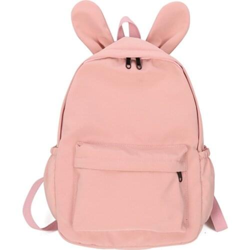 2020 New Waterproof Nylon Womens Travel Backpack Travel Schoolbag Schoolgirl Schoolbag Rabbit Ear College Wind Mochilas