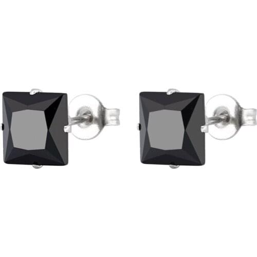 Earrings for Women Stainless Steel Gold Black Square Zircon Earring Gifts for Women Accessories Fashion Jewelry Couple Earring