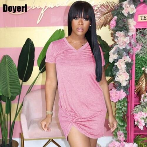 Plus Size T Shirt Dress Women Cotton Elegant Pink Bodycon Summer Dresses for Women Casual Party Streetwear Short Mini Dress 2020