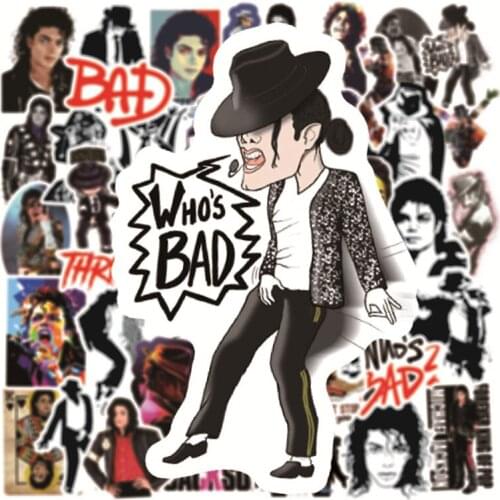 10/30/50pcs Pieces Of Rock Star Michael Jackson Graffiti Cool Helmet Classic Sticker Pencil Cases Walls Floors Pvc