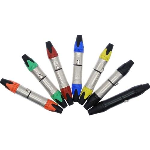 10Pcs Xlr connector audio plug microphone plug 3pin speaker connector male & female colour mic connector