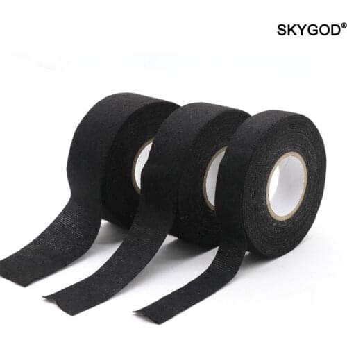 15M Width 9/15/25/40/50mm Heat-resistant Flame Retardant Tape Adhesive Cloth Tape For Car Cable Harness Wiring Loom Protection