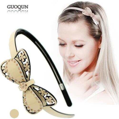 2pcs Butterfly Hair Band - Vintage Rhinestone Tiara Hair Accessory for Women Lady Bridal Hair Ornament Headband Prom Bridal Wear