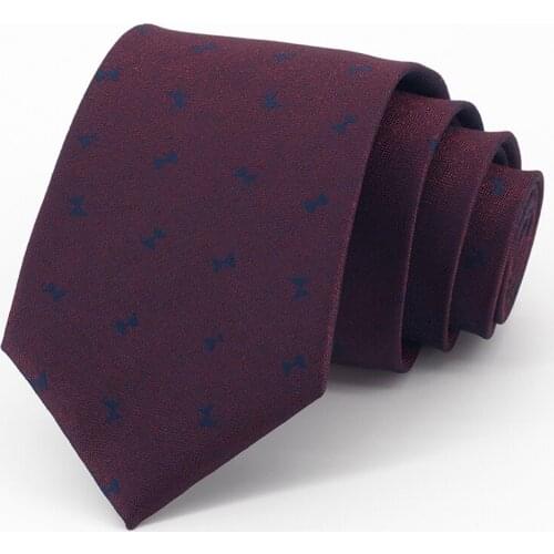2021 Brand New High Quality 8CM Wide Business Tie For Men Deep Red Fashion Formal Necktie Party Wedding Work Gift Box
