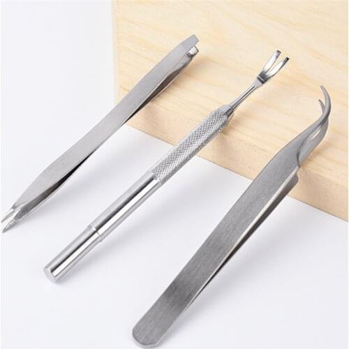 3Pcs Pet Flea Treatment Tick Removal Tools Set Stainless Steel Fork Tweezers Clip Set For Pet Puppy Cat Portable Supplies